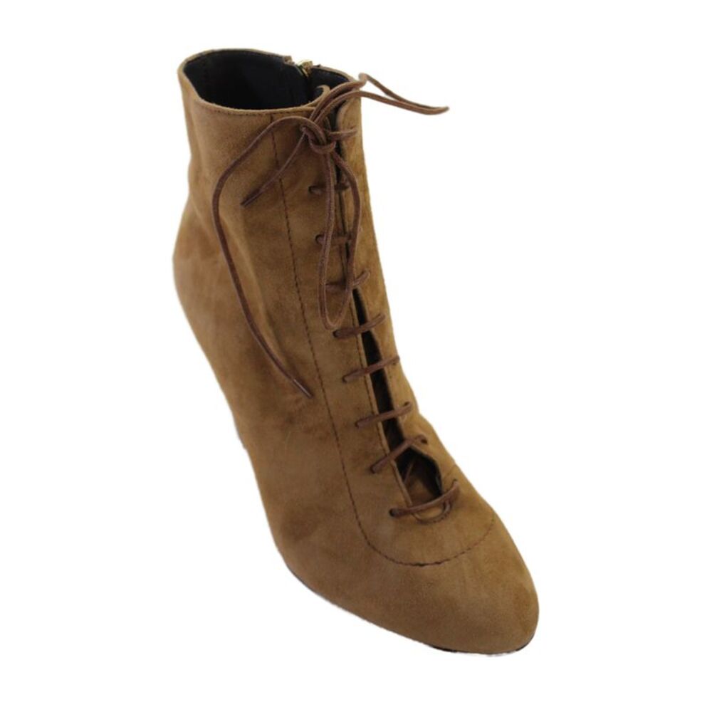 LK Bennett Womens Suede Lace Up Block Heel Boots Brown Size 9